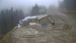 Modrá sjezdovka - dojezd k lanové dráze