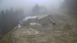 Modrá sjezdovka - dojezd k lanové dráze