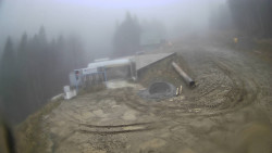 Modrá sjezdovka - dojezd k lanové dráze