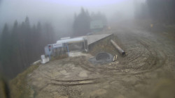 Modrá sjezdovka - dojezd k lanové dráze