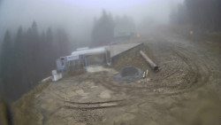 Modrá sjezdovka - dojezd k lanové dráze