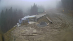 Modrá sjezdovka - dojezd k lanové dráze