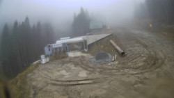 Modrá sjezdovka - dojezd k lanové dráze