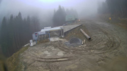 Modrá sjezdovka - dojezd k lanové dráze