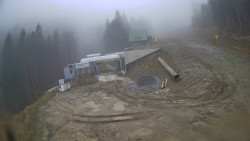 Modrá sjezdovka - dojezd k lanové dráze