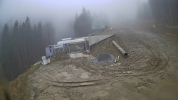 Modrá sjezdovka - dojezd k lanové dráze