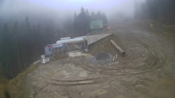 Modrá sjezdovka - dojezd k lanové dráze