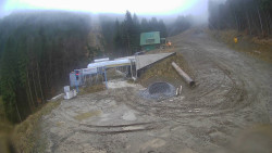 Modrá sjezdovka - dojezd k lanové dráze