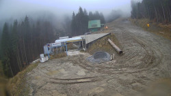 Modrá sjezdovka - dojezd k lanové dráze