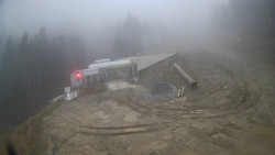 Modrá sjezdovka - dojezd k lanové dráze