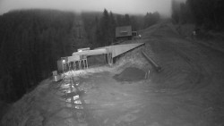 Modrá sjezdovka - dojezd k lanové dráze