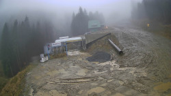 Modrá sjezdovka - dojezd k lanové dráze