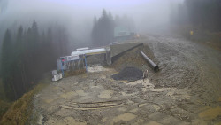 Modrá sjezdovka - dojezd k lanové dráze