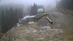 Modrá sjezdovka - dojezd k lanové dráze