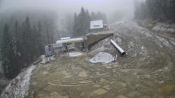 Modrá sjezdovka - dojezd k lanové dráze