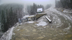 Modrá sjezdovka - dojezd k lanové dráze