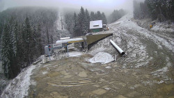 Modrá sjezdovka - dojezd k lanové dráze