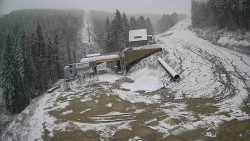 Modrá sjezdovka - dojezd k lanové dráze