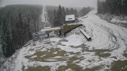 Modrá sjezdovka - dojezd k lanové dráze