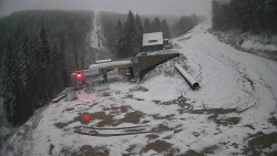 Modrá sjezdovka - dojezd k lanové dráze