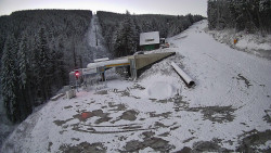 Modrá sjezdovka - dojezd k lanové dráze