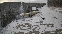 Modrá sjezdovka - dojezd k lanové dráze