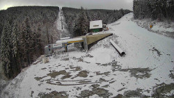 Modrá sjezdovka - dojezd k lanové dráze