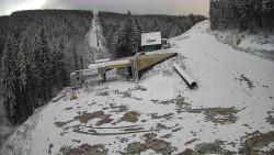 Modrá sjezdovka - dojezd k lanové dráze