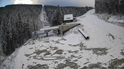 Modrá sjezdovka - dojezd k lanové dráze