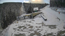 Modrá sjezdovka - dojezd k lanové dráze