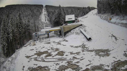 Modrá sjezdovka - dojezd k lanové dráze