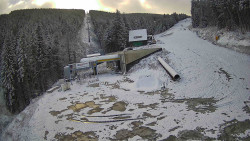 Modrá sjezdovka - dojezd k lanové dráze