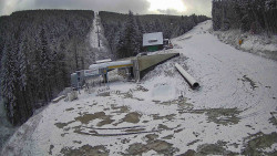 Modrá sjezdovka - dojezd k lanové dráze