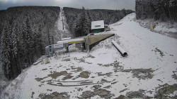 Modrá sjezdovka - dojezd k lanové dráze