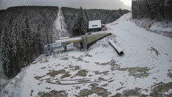 Modrá sjezdovka - dojezd k lanové dráze