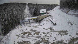 Modrá sjezdovka - dojezd k lanové dráze