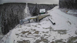 Modrá sjezdovka - dojezd k lanové dráze