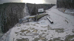 Modrá sjezdovka - dojezd k lanové dráze