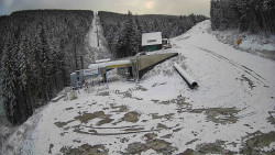 Modrá sjezdovka - dojezd k lanové dráze