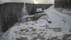 Modrá sjezdovka - dojezd k lanové dráze