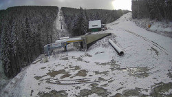 Modrá sjezdovka - dojezd k lanové dráze