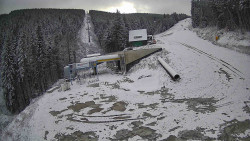 Modrá sjezdovka - dojezd k lanové dráze