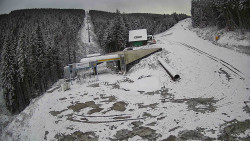 Modrá sjezdovka - dojezd k lanové dráze