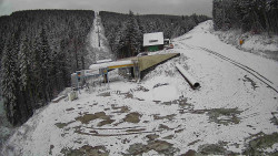 Modrá sjezdovka - dojezd k lanové dráze