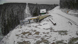 Modrá sjezdovka - dojezd k lanové dráze