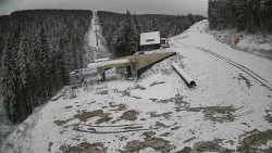 Modrá sjezdovka - dojezd k lanové dráze