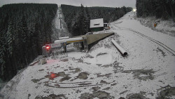 Modrá sjezdovka - dojezd k lanové dráze