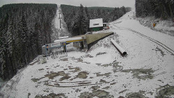 Modrá sjezdovka - dojezd k lanové dráze