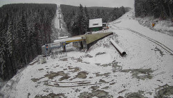 Modrá sjezdovka - dojezd k lanové dráze