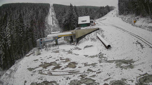 Červenohorské sedlo - Modrá sjezdovka - dojezd k lanové dráze - 19.11.2025 v 08:20 Červenohorské sedlo - Modrá sjezdovka - dojezd k lanové dráze - 19.11.2025 v 08:20